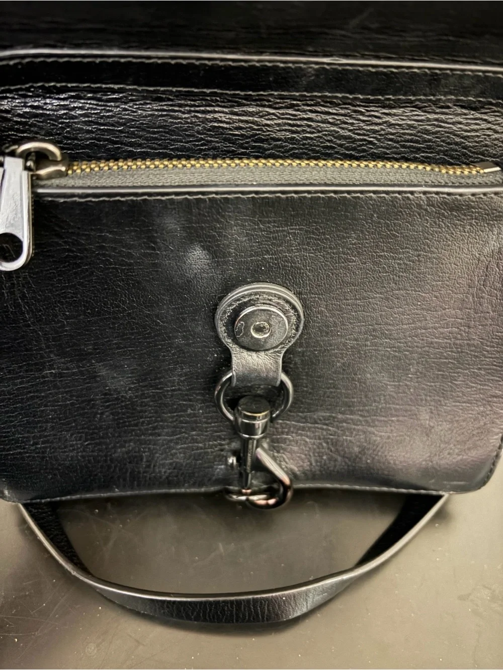 Rebecca Minkoff Black Leather Crossbody Top-Handle Bag
